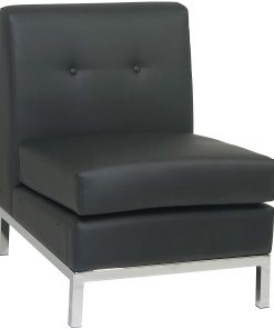 Office Star™ Wall Street Armless Chair, Black 2
