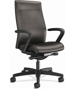 HON® Ignition® 2.0 Vinyl Mid-Back Task Chair With Fixed T-Arms, Black 2