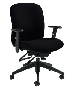 Global® Heavy-Duty Truform Multi-Tilter Adjustable Chair, Mid-Back, 38 1/2″H x 26″W x 25″D, Black 2