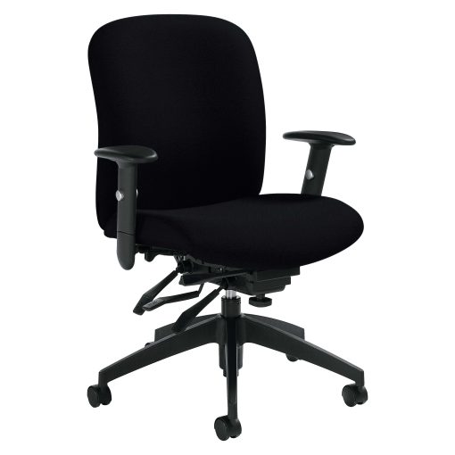 Global® Heavy-Duty Truform Multi-Tilter Adjustable Chair, Mid-Back, 38 1/2"H x 26"W x 25"D, Black - Image 2