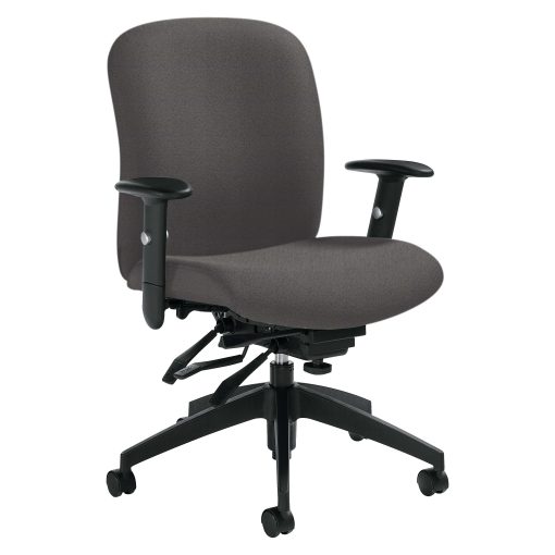 Global® Heavy-Duty Truform Multi-Tilter Adjustable Chair, High-Back, 42"H x 26"W x 25"D, Slate - Image 2