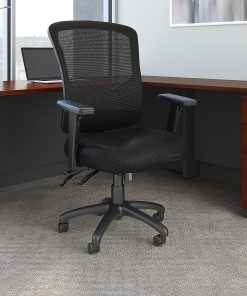 Bush Business Furniture Custom Comfort High Back Multifunction Ergonomic Mesh Office Chair, Black, Standard Delivery 2