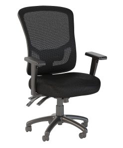 Bush Business Furniture Custom Comfort High Back Multifunction Ergonomic Mesh Office Chair, Black, Standard Delivery