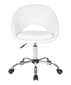 Office Star Milo Mid-Back Office Chair, White/Chrome 2