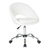 Flash Furniture Mid Back Mesh Ergonomic Drafting Chair with Adjustable Foot Ring and Flip-Up Arms, White 3