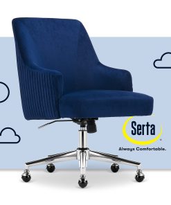 Serta® Scarlett Ergonomic Fabric Mid-Back Home Office Chair, Midnight Blue 2
