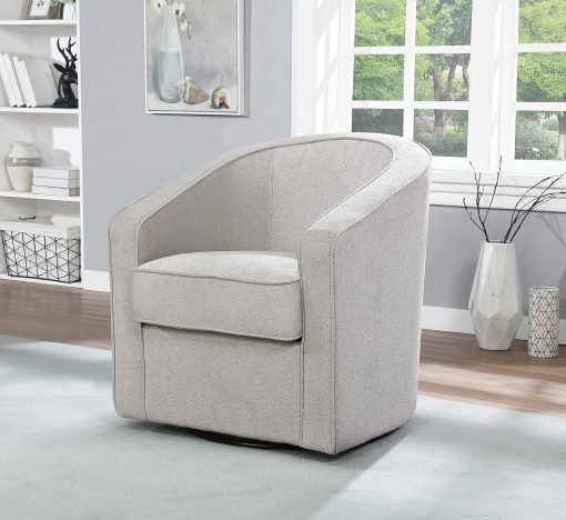 Office Star Danica Fabric Swivel Accent Chair, 31-1/4”H x 29-3/4”W x 31-1/4”D, Gray Zig-Zag - Image 2
