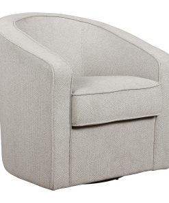 Office Star Danica Fabric Swivel Accent Chair, 31-1/4”H x 29-3/4”W x 31-1/4”D, Gray Zig-Zag