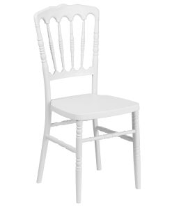 Flash Furniture HERCULES Series Resin Stacking Napoleon Chair, White 2