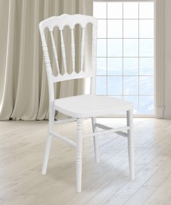 Flash Furniture HERCULES Series Resin Stacking Napoleon Chair, White