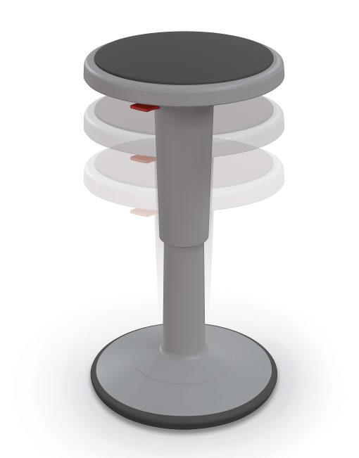Hierarchy Height-Adjustable Grow Stool, 18"H, Gray - Image 2