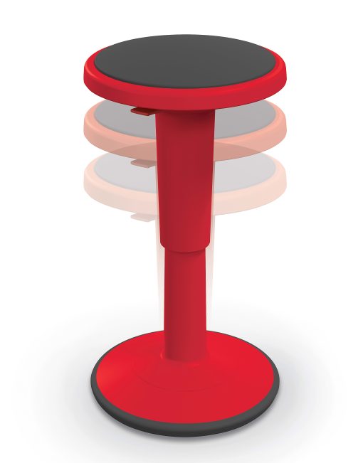 Hierarchy Height-Adjustable Grow Stool, 24"H, Red - Image 2