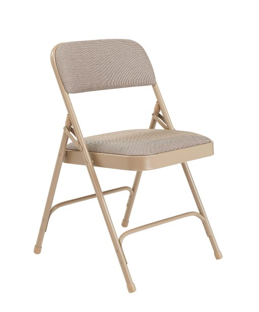National Public Seating 2200 2-Hinge Folding Chairs, Beige, Set Of 4 Chairs - Image 2
