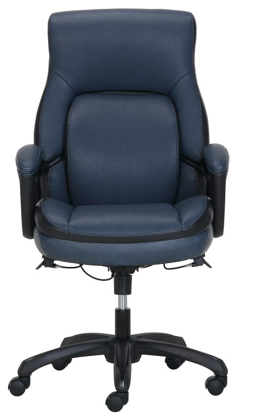 Shaquille O'Neal™ Amphion Ergonomic Bonded Leather High-Back Executive Office Chair, Navy/Black - Image 2