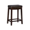 Linon Walker Backless Faux Leather Counter Stool, Dark Brown/Brown