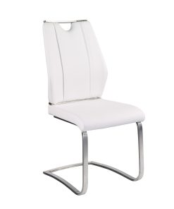 Eurostyle Lexington Side Chairs, White/Brushed Steel, Set Of 2 Chairs 2