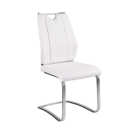 Eurostyle Lexington Side Chairs, White/Brushed Steel, Set Of 2 Chairs - Image 2