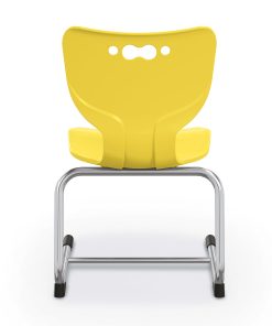 Hierarchy Stackable Cantilever Student Chairs, 18″, Yellow/Chrome, Set Of 5 Chairs 2