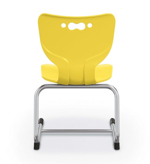 Hierarchy Stackable Cantilever Student Chairs, 18", Yellow/Chrome, Set Of 5 Chairs - Image 2