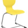 Hierarchy Stackable Cantilever Student Chairs, 18", Yellow/Chrome, Set Of 5 Chairs