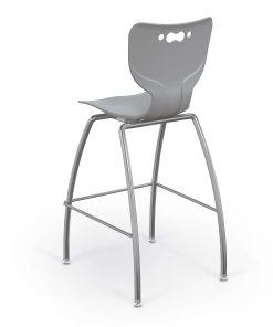 Hierarchy 4-Leg School Stool, 24″, Gray/Chrome 2