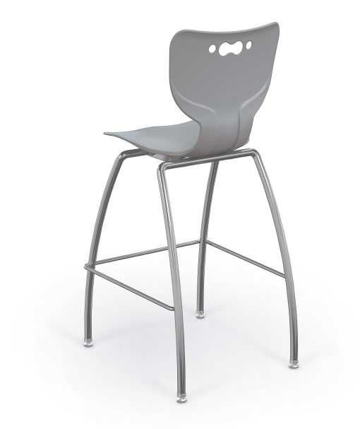 Hierarchy 4-Leg School Stool, 24", Gray/Chrome - Image 2