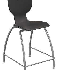 Hierarchy 4-Leg School Stool, 30″, Black/Chrome 2