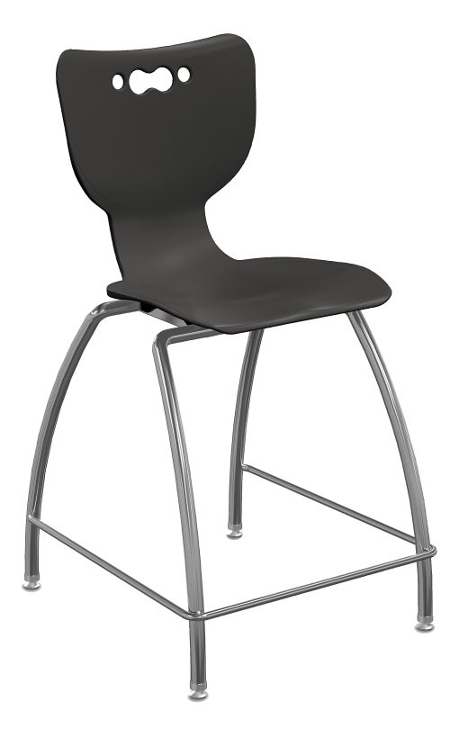 Hierarchy 4-Leg School Stool, 30", Black/Chrome - Image 2