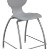 Hierarchy 4-Leg School Stool, 30", Gray/Chrome
