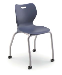 HON SmartLink 4-Leg Plastic Stackable Chairs, Regatta/Platinum, Set Of 4 Chairs