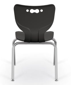 Hierarchy 4-Leg Stackable Student Chairs, 16″, Black/Chrome, Set Of 5 Chairs 2