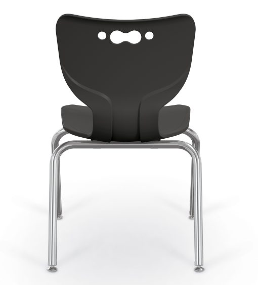 Hierarchy 4-Leg Stackable Student Chairs, 16", Black/Chrome, Set Of 5 Chairs - Image 2