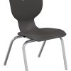 Hierarchy 4-Leg Stackable Student Chairs, 16", Black/Chrome, Set Of 5 Chairs