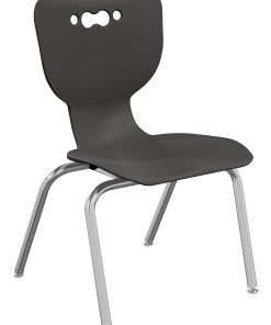 Hierarchy 4-Leg Stackable Student Chairs, 16", Black/Chrome, Set Of 5 Chairs