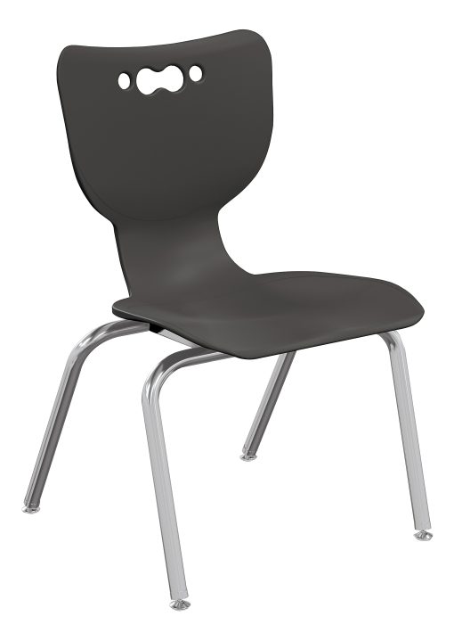 Hierarchy 4-Leg Stackable Student Chairs, 16", Black/Chrome, Set Of 5 Chairs
