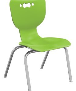 Hierarchy 4-Leg Stackable Student Chairs, 18″, Lime/Chrome, Set Of 5 Chairs 2