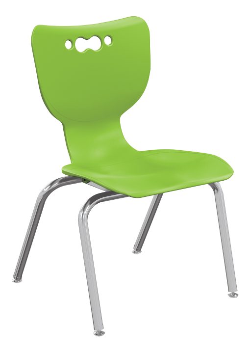 Hierarchy 4-Leg Stackable Student Chairs, 18", Lime/Chrome, Set Of 5 Chairs - Image 2