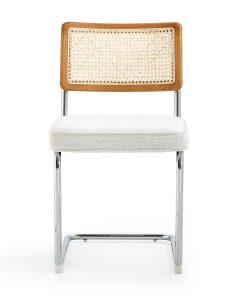 Glamour Home Aziel Boucle Dining Accent Chairs, White, Set Of 2 Chairs 2