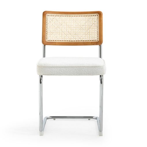 Glamour Home Aziel Boucle Dining Accent Chairs, White, Set Of 2 Chairs - Image 2