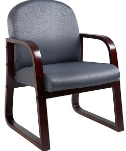 Boss Office Products Reception Room Chair, Mahogany/Gray