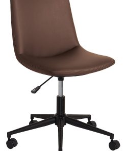 Realspace® Praxley Faux Leather Low-Back Task Office Chair, Brown, BIFMA Compliant