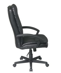 Office Star™ Deluxe Bonded Leather High-Back Executive Chair, Black 2