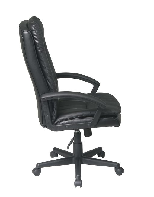 Office Star™ Deluxe Bonded Leather High-Back Executive Chair, Black - Image 2