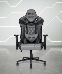 Techni Sport Ergonomic Faux Leather Computer Gaming Chair, Gray 2