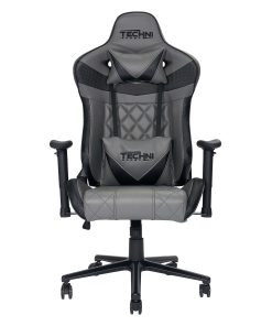 Techni Sport Ergonomic Faux Leather Computer Gaming Chair, Gray