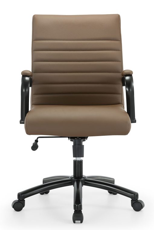 Realspace® Modern Comfort Winsley Bonded Leather Mid-Back Manager Office Chair, Brown/Black, BIFMA Compliant - Image 2