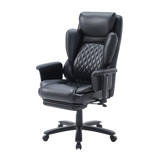 Bestier Ergonomic Faux Leather High-Back Executive Office Chair, Black