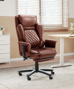 Bestier Ergonomic Faux Leather High-Back Executive Office Chair, Brown 2