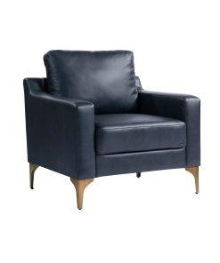 Serta Florence Faux Leather Guest Chair, Navy