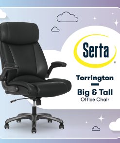 Serta® Torrington Ergonomic High-Back Faux Leather Big & Tall Executive Office Chair, Black, 52399BLK 2